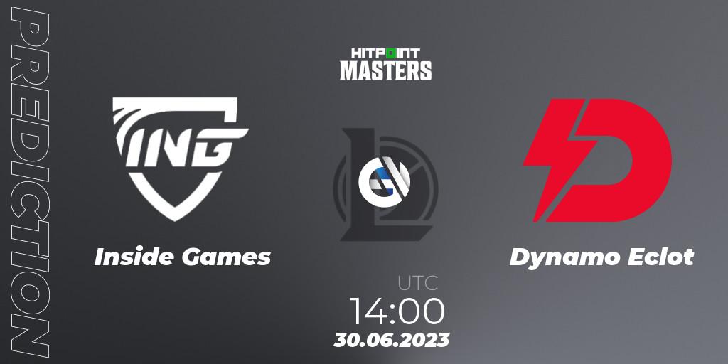 Pronóstico Inside Games - Dynamo Eclot. 30.06.2023 at 14:30, LoL, Hitpoint Masters Summer 2023 - Group Stage
