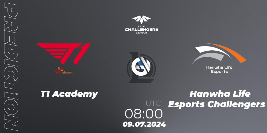 Pronóstico T1 Academy - Hanwha Life Esports Challengers. 09.07.2024 at 08:00, LoL, LCK Challengers League 2024 Summer - Group Stage