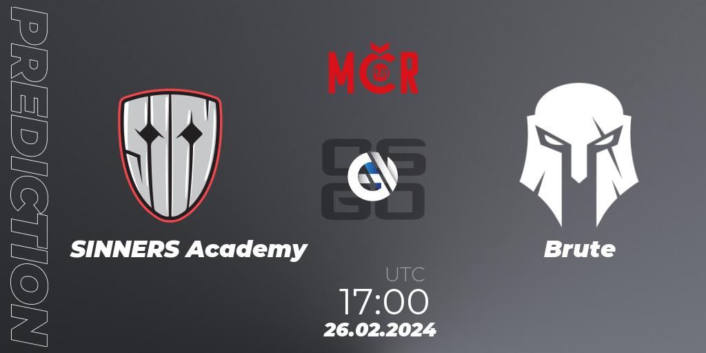 Pronóstico SINNERS Academy - Brute. 26.02.2024 at 17:00, Counter-Strike (CS2), Tipsport Cup Winter 2024: Closed Qualifier
