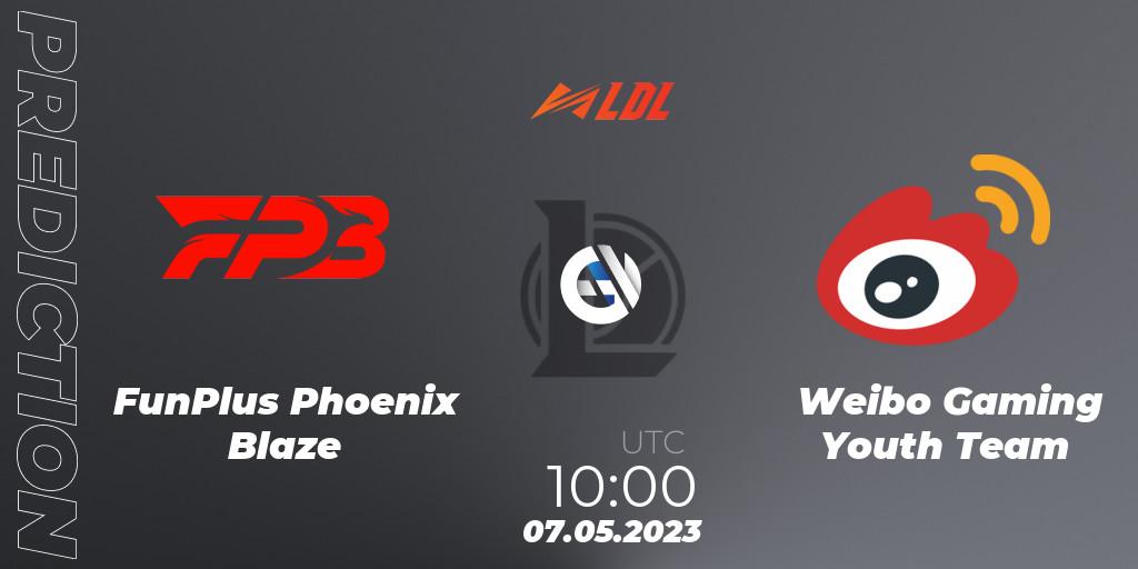Pronóstico FunPlus Phoenix Blaze - Weibo Gaming Youth Team. 07.05.2023 at 12:00, LoL, LDL 2023 - Regular Season - Stage 2