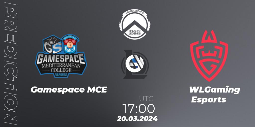 Pronóstico Gamespace MCE - WLGaming Esports. 20.03.2024 at 17:00, LoL, GLL Spring 2024