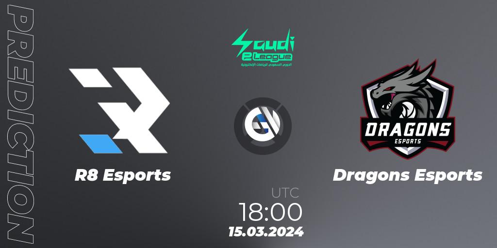 Pronóstico R8 Esports - Dragons Esports. 15.03.2024 at 18:30, Overwatch, Saudi eLeague 2024 - Major 1 / Phase 2