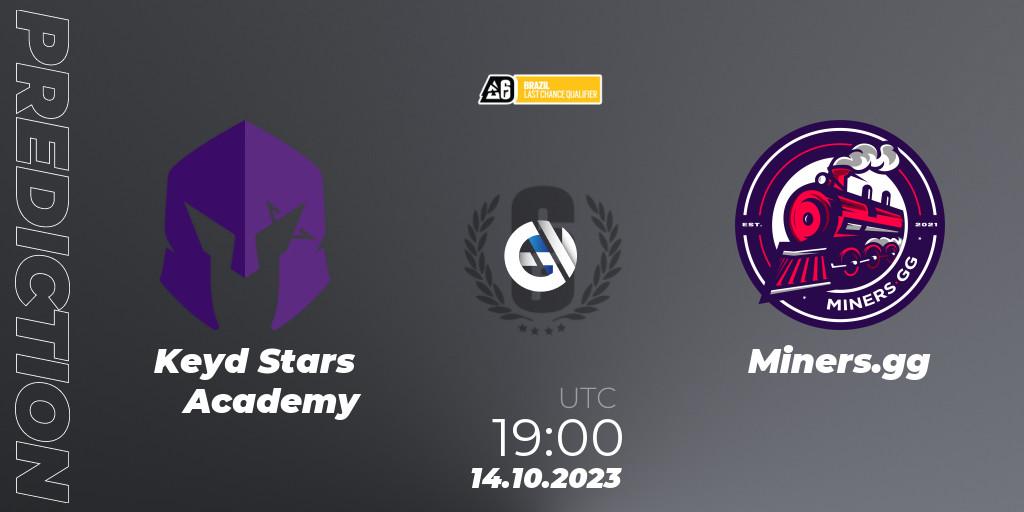 Pronóstico Keyd Stars Academy - Miners.gg. 14.10.2023 at 19:00, Rainbow Six, Brazil League 2023 - Stage 2 - Last Chance Qualifiers