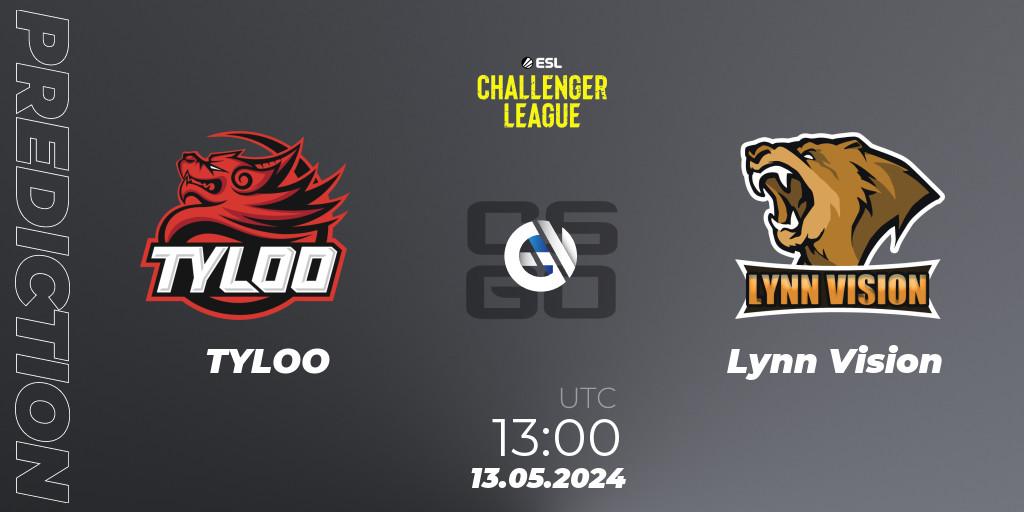 Pronóstico TYLOO - Lynn Vision. 13.05.2024 at 13:00, Counter-Strike (CS2), ESL Challenger League Season 47: Asia