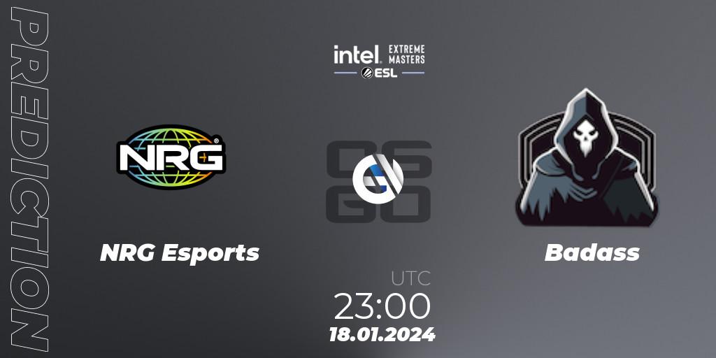 Pronóstico NRG Esports - Badass. 18.01.2024 at 23:00, Counter-Strike (CS2), Intel Extreme Masters China 2024: North American Open Qualifier #2