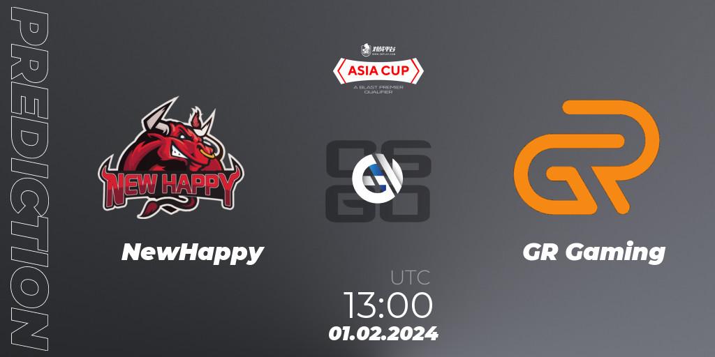 Pronóstico NewHappy - GR Gaming. 01.02.2024 at 13:00, Counter-Strike (CS2), 5E Arena Asia Cup Spring 2024 - BLAST Premier Qualifier