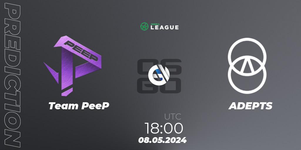 Pronóstico Team PeeP - ADEPTS. 08.05.2024 at 18:00, Counter-Strike (CS2), ESEA Season 49: Advanced Division - Europe