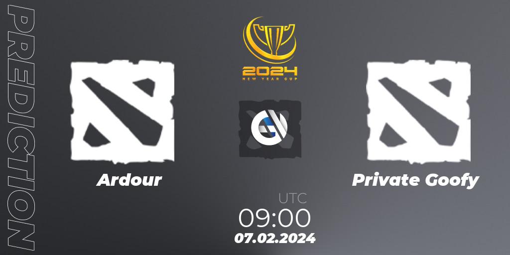 Pronóstico Ardour - Private Goofy. 07.02.2024 at 09:00, Dota 2, New Year Cup 2024
