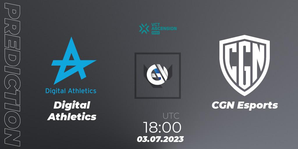 Pronóstico Digital Athletics - CGN Esports. 03.07.2023 at 18:00, VALORANT, VALORANT Challengers Ascension 2023: EMEA - Group Stage