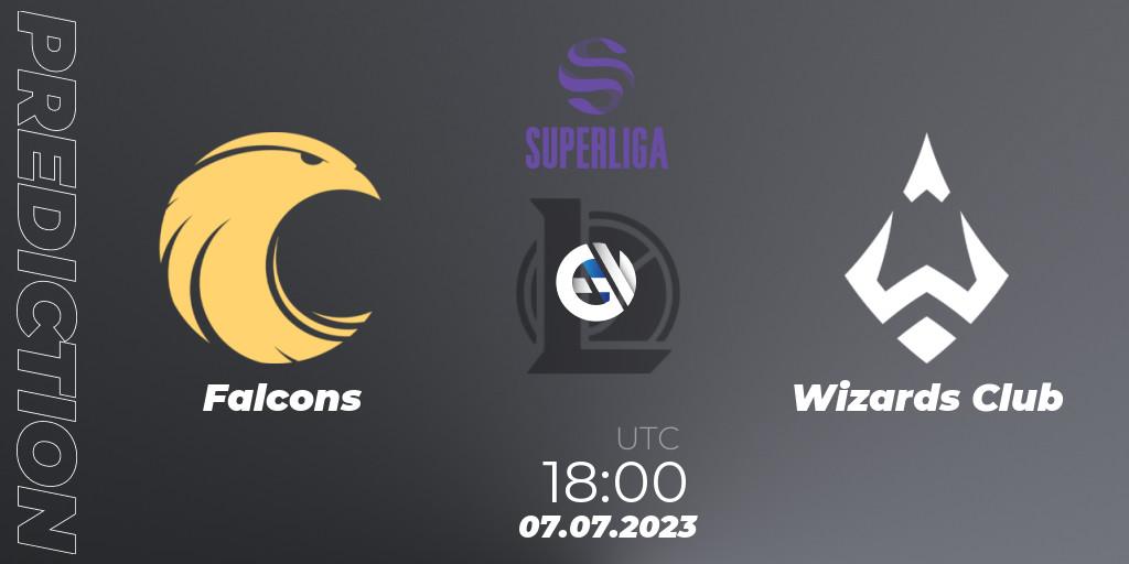Pronóstico Falcons - Wizards Club. 07.07.2023 at 18:00, LoL, LVP Superliga 2nd Division 2023 Summer
