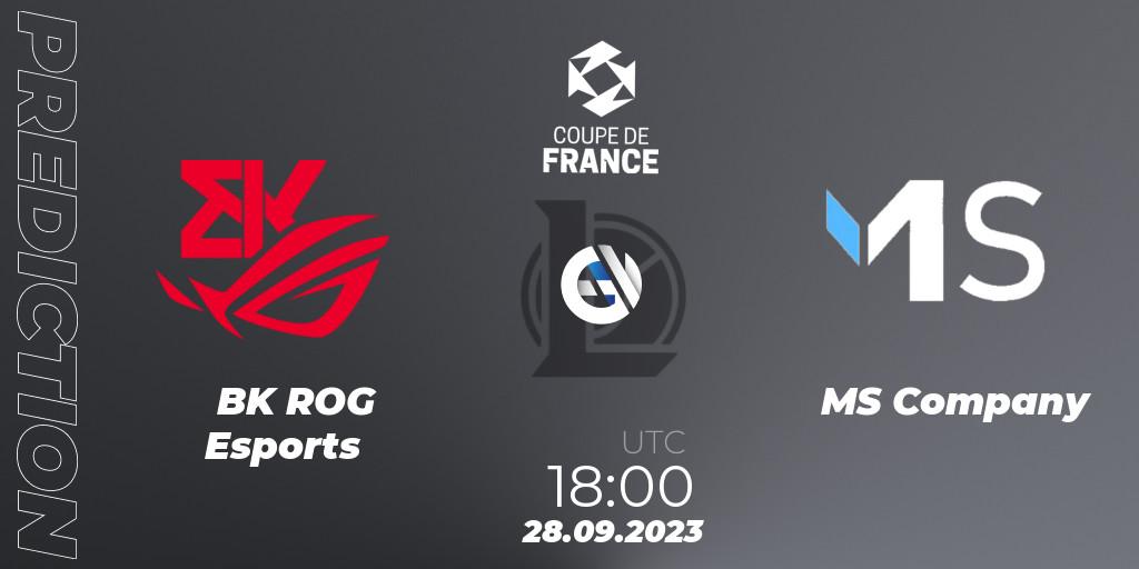 Pronóstico BK ROG Esports - MS Company. 28.09.2023 at 18:00, LoL, Coupe de France 2023