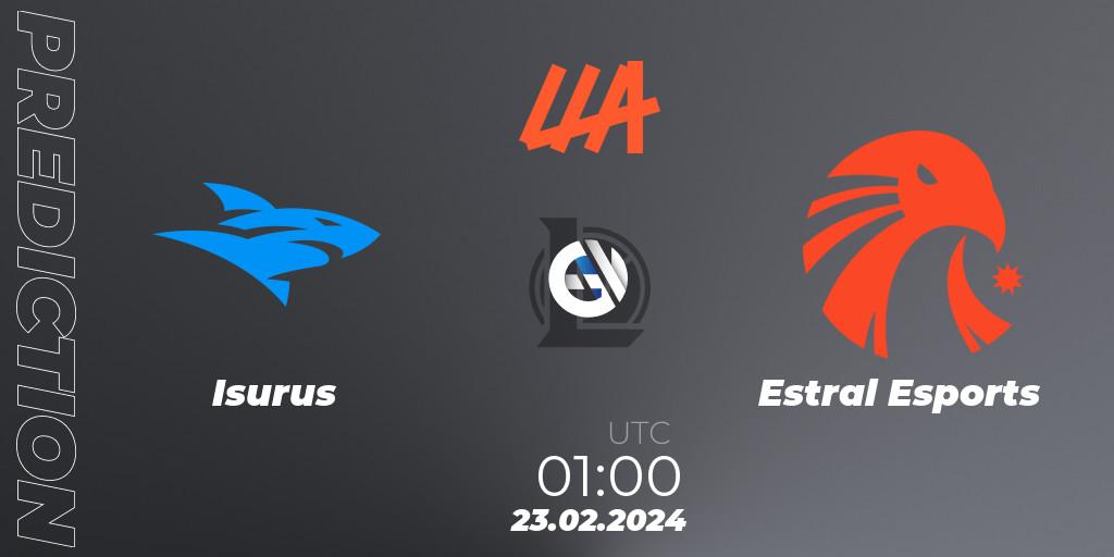 Pronóstico Isurus - Estral Esports. 23.02.24, LoL, LLA 2024 Opening Group Stage