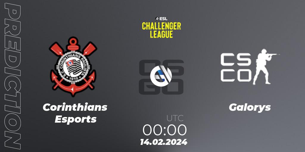 Pronóstico Corinthians Esports - Galorys. 23.02.2024 at 23:30, Counter-Strike (CS2), ESL Challenger League Season 47: South America
