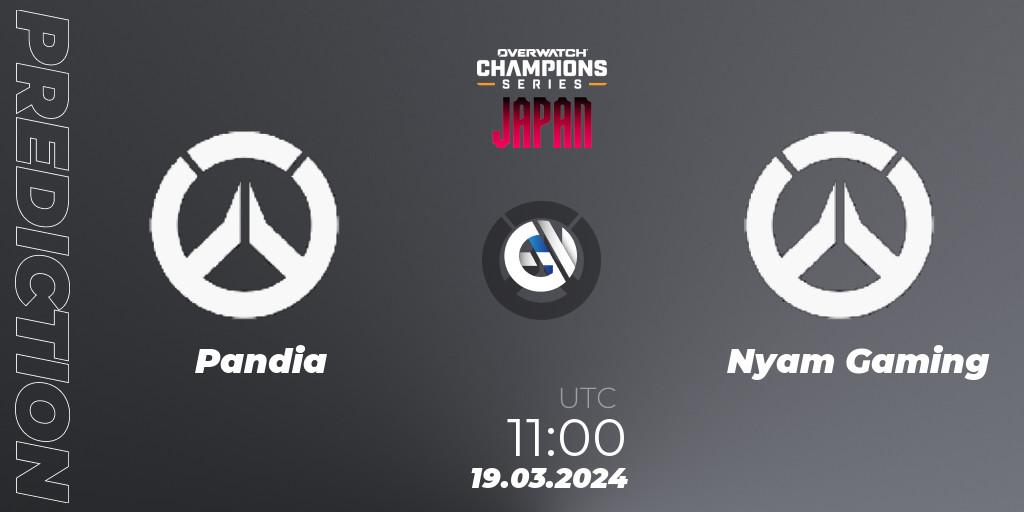 Pronóstico Pandia - Nyam Gaming. 19.03.2024 at 12:00, Overwatch, Overwatch Champions Series 2024 - Stage 1 Japan
