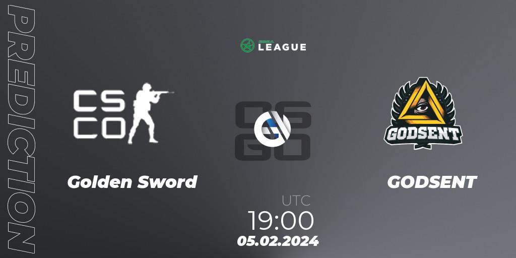 Pronóstico Golden Sword - GODSENT. 05.02.2024 at 19:00, Counter-Strike (CS2), ESEA Season 48: Advanced Division - Europe