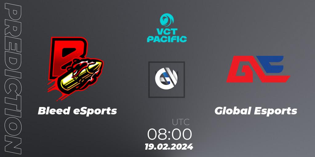 Pronóstico Bleed eSports - Global Esports. 19.02.24, VALORANT, VCT 2024: Pacific Kickoff