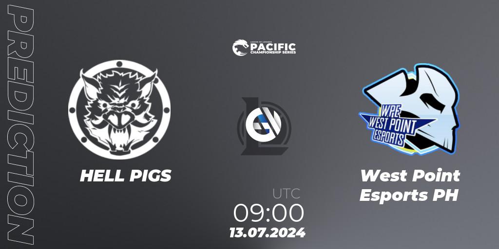 Pronóstico HELL PIGS - West Point Esports PH. 13.07.2024 at 09:00, LoL, PCS Summer 2024
