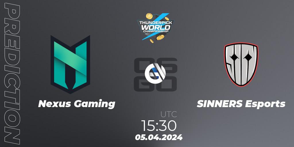 Pronóstico Nexus Gaming - SINNERS Esports. 05.04.24, CS2 (CS:GO), Thunderpick World Championship 2024: European Series #1