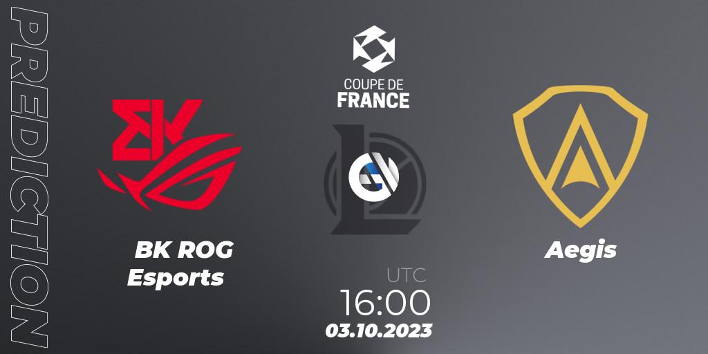Pronóstico BK ROG Esports - Aegis. 03.10.2023 at 16:00, LoL, Coupe de France 2023