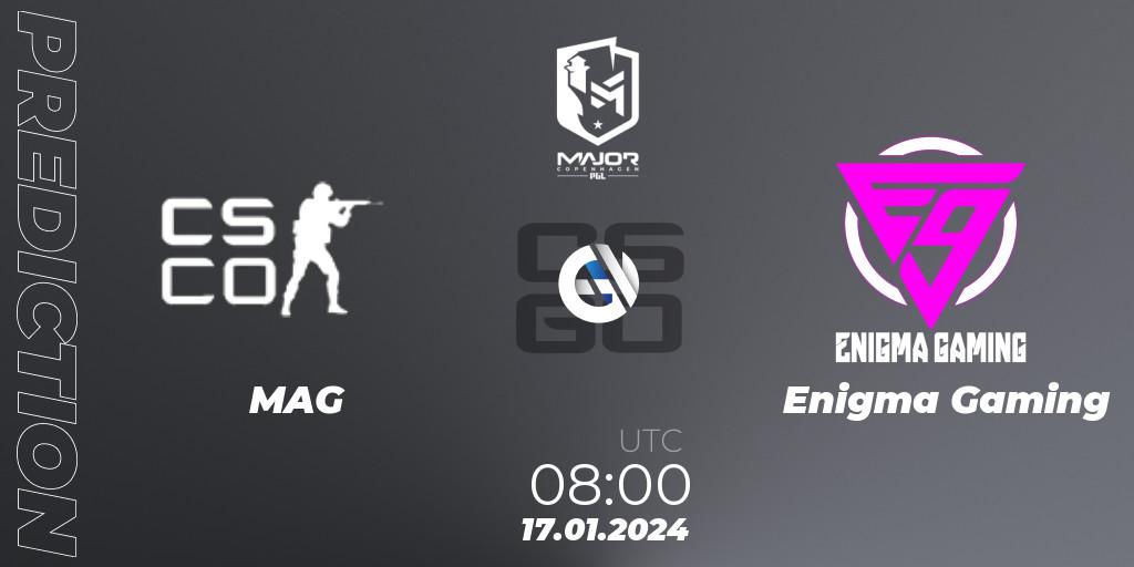 Pronóstico MAG - Enigma Gaming. 17.01.2024 at 08:00, Counter-Strike (CS2), PGL CS2 Major Copenhagen 2024 Asia RMR Open Qualifier