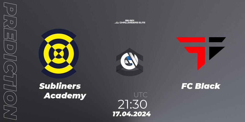 Pronóstico Subliners Academy - FC Black. 17.04.2024 at 21:30, Call of Duty, Call of Duty Challengers 2024 - Elite 2: NA