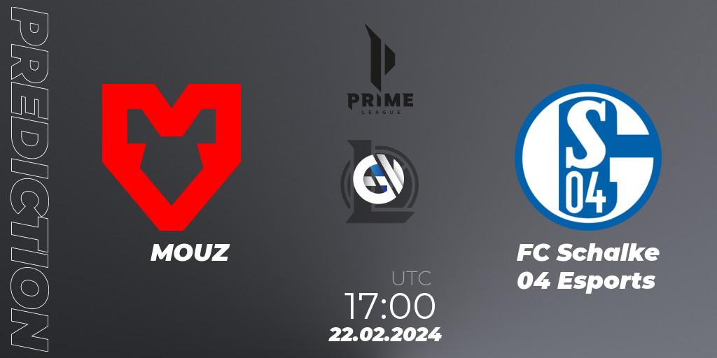 Pronóstico MOUZ - FC Schalke 04 Esports. 24.01.24, LoL, Prime League Spring 2024 - Group Stage