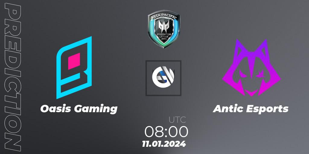 Pronóstico Oasis Gaming - Antic Esports. 11.01.2024 at 08:00, VALORANT, Asia Pacific Predator League 2024