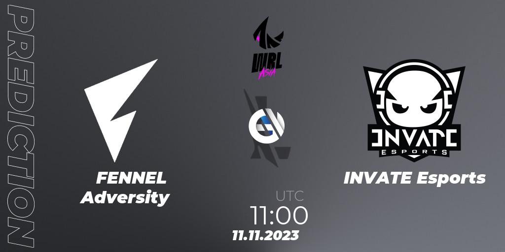 Pronóstico FENNEL Adversity - INVATE Esports. 11.11.23, Wild Rift, WRL Asia 2023 - Season 2 - Regular Season