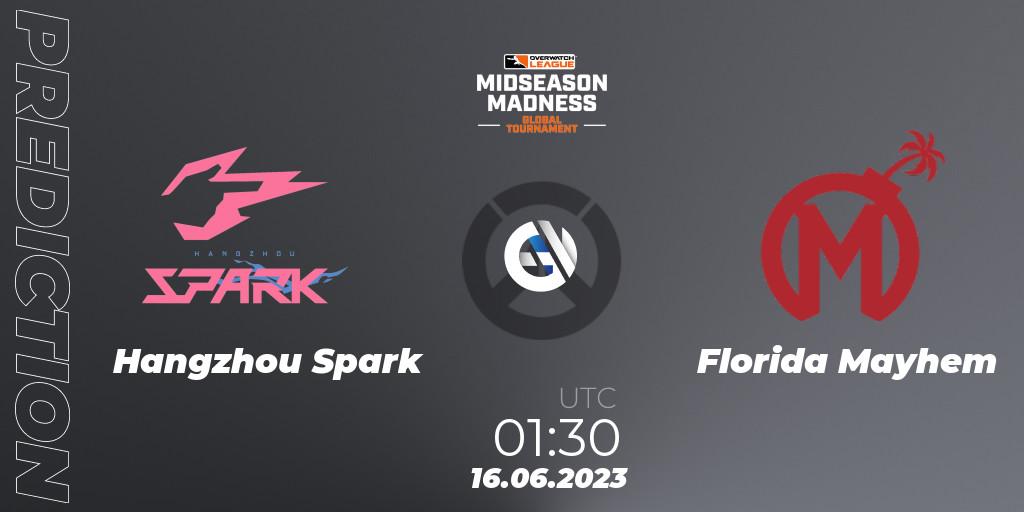 Pronóstico Hangzhou Spark - Florida Mayhem. 16.06.23, Overwatch, Overwatch League 2023 - Midseason Madness