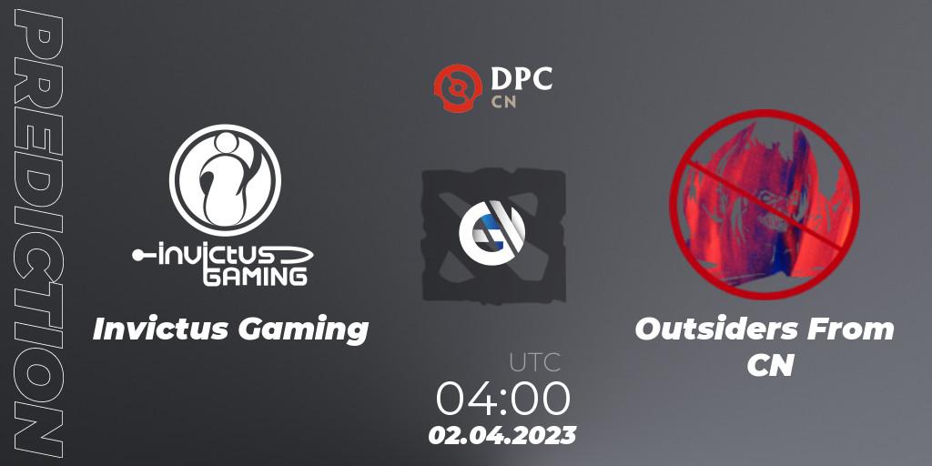 Pronóstico Invictus Gaming - Outsiders From CN. 02.04.23, Dota 2, DPC 2023 Tour 2: China Division I (Upper)
