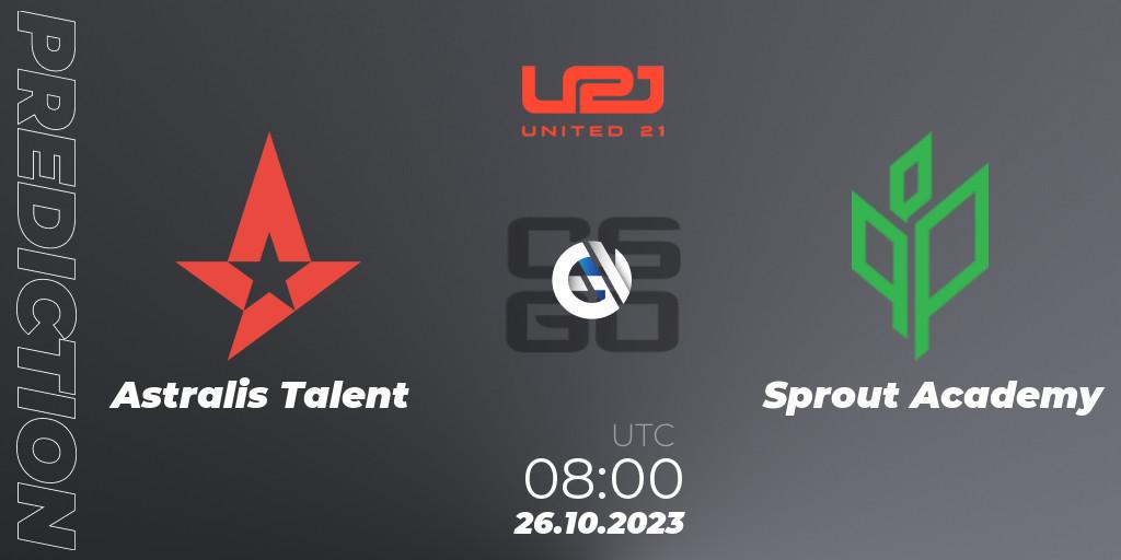 Pronóstico Astralis Talent - Sprout Academy. 26.10.2023 at 08:00, Counter-Strike (CS2), United21 Season 7