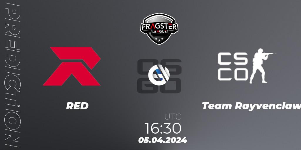 Pronóstico RED - Team Rayvenclaw. 05.04.2024 at 16:30, Counter-Strike (CS2), Fragster League Season 5: Relegation
