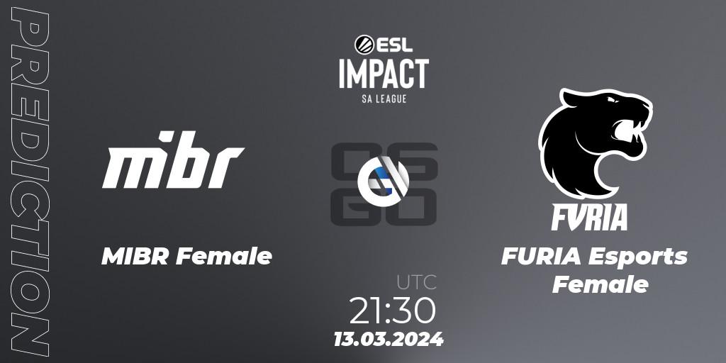 Pronóstico MIBR Female - FURIA Esports Female. 13.03.24, CS2 (CS:GO), ESL Impact League Season 5: South America