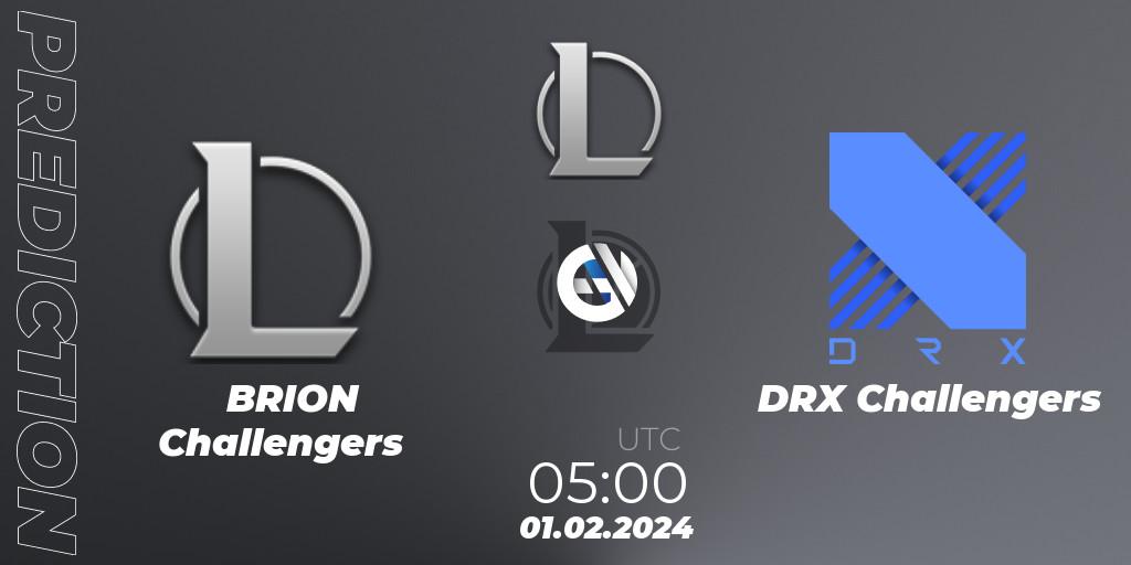 Pronóstico BRION Challengers - DRX Challengers. 01.02.2024 at 05:00, LoL, LCK Challengers League 2024 Spring - Group Stage