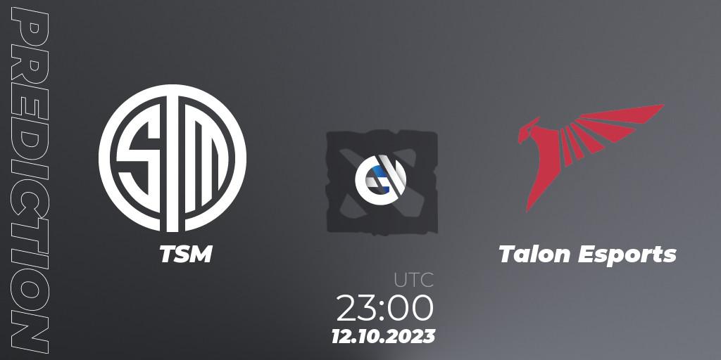 Pronóstico TSM - Talon Esports. 13.10.23, Dota 2, The International 2023 - Group Stage