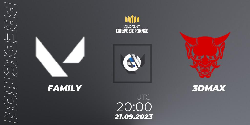 Pronóstico FAMILY - 3DMAX. 21.09.23, VALORANT, VCL France: Revolution - Coupe De France 2023