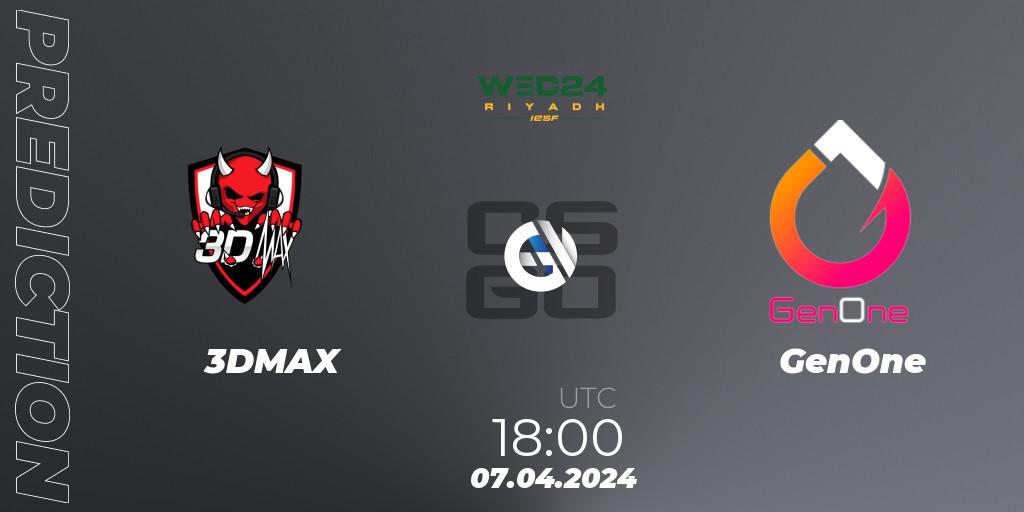 Pronóstico 3DMAX - GenOne. 07.04.24, CS2 (CS:GO), IESF World Esports Championship 2024: French Qualifier