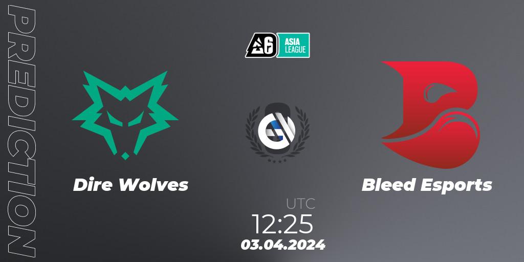 Pronóstico Dire Wolves - Bleed Esports. 03.04.2024 at 12:25, Rainbow Six, Asia League 2024 - Stage 1