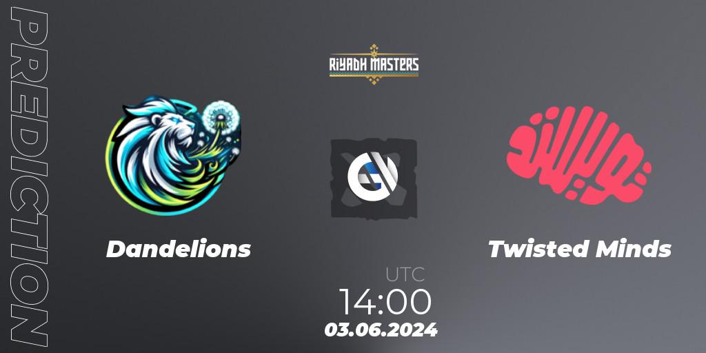 Pronóstico Dandelions - Twisted Minds. 03.06.2024 at 14:00, Dota 2, Riyadh Masters 2024: Western Europe Closed Qualifier