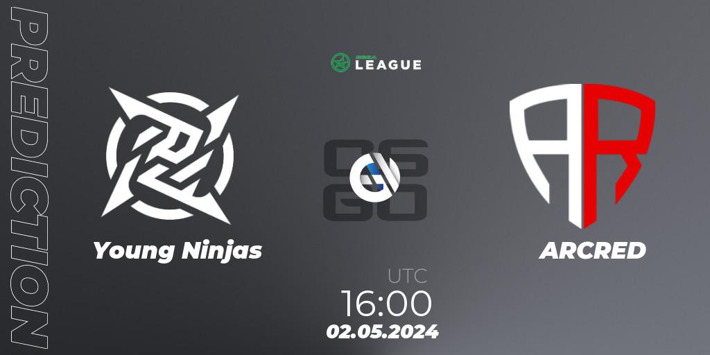 Pronóstico Young Ninjas - ARCRED. 02.05.2024 at 16:00, Counter-Strike (CS2), ESEA Season 49: Advanced Division - Europe