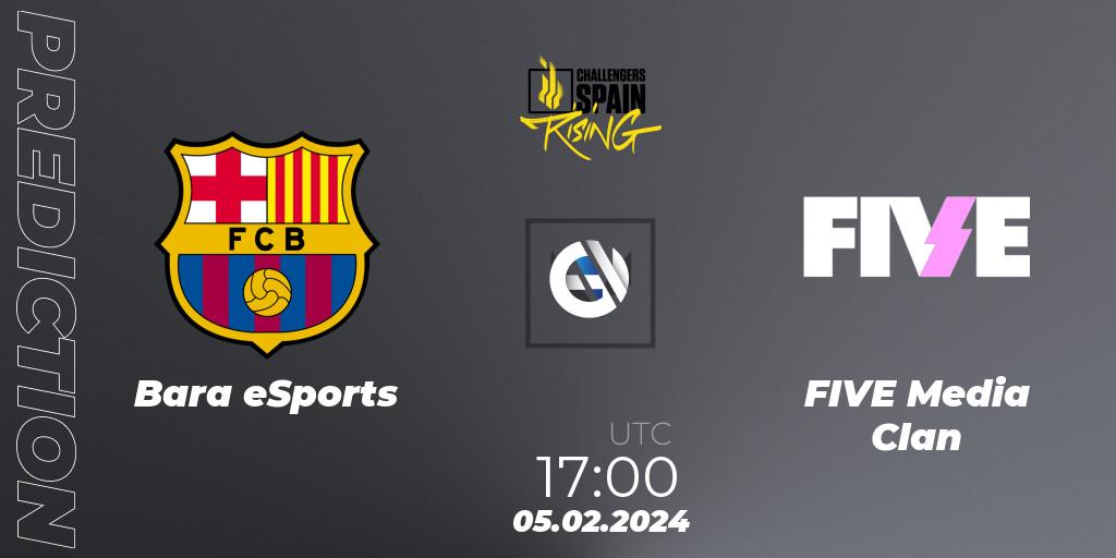Pronóstico Barça eSports - FIVE Media Clan. 05.02.24, VALORANT, VALORANT Challengers 2024 Spain: Rising Split 1
