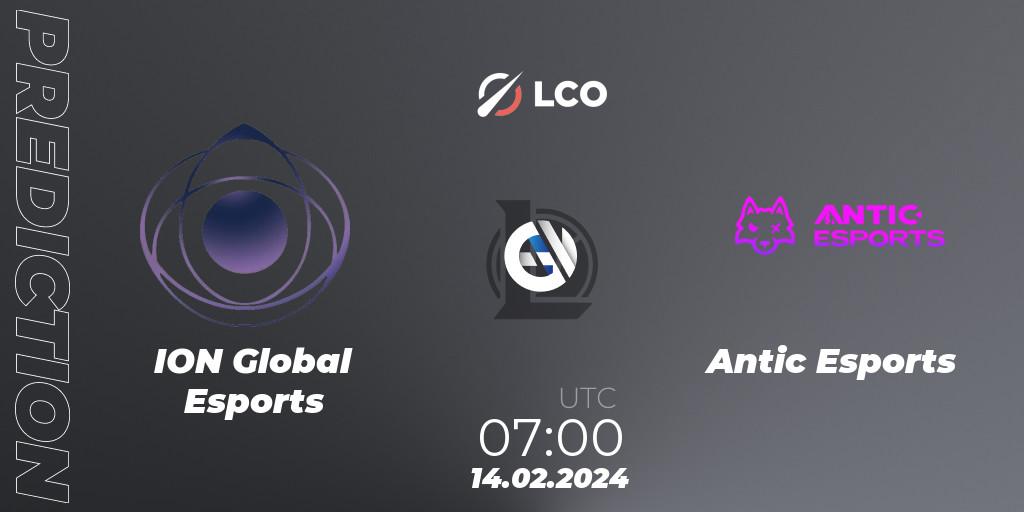 Pronóstico ION Global Esports - Antic Esports. 14.02.2024 at 07:00, LoL, LCO Split 1 2024 - Group Stage