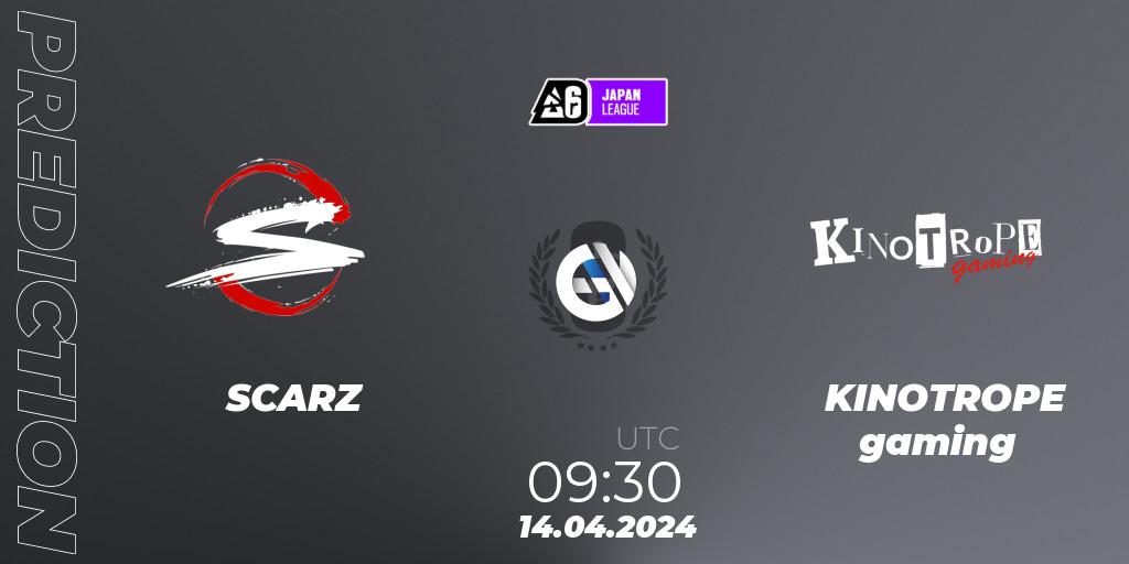 Pronóstico SCARZ - KINOTROPE gaming. 14.04.2024 at 09:30, Rainbow Six, Japan League 2024 - Stage 1