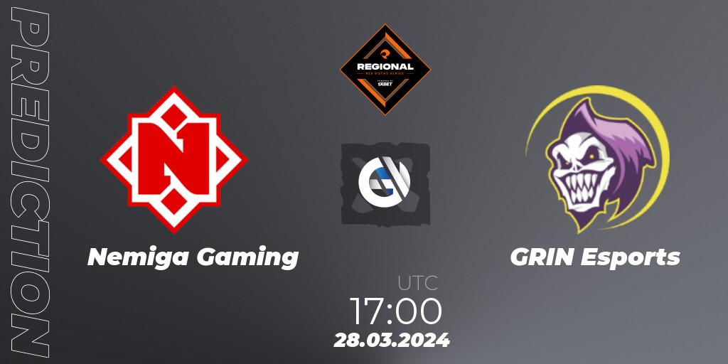 Pronóstico Nemiga Gaming - GRIN Esports. 28.03.24, Dota 2, RES Regional Series: EU #1