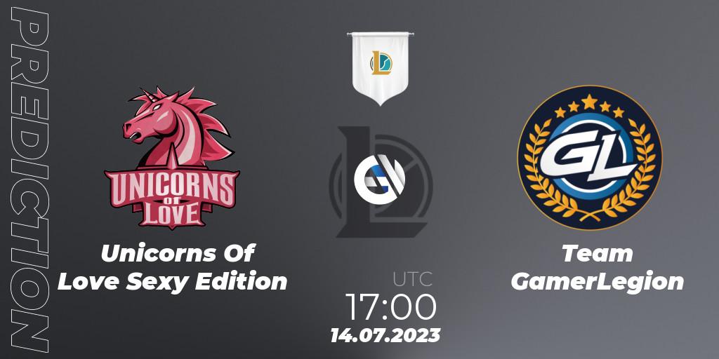 Pronóstico Unicorns Of Love Sexy Edition - Team GamerLegion. 14.07.2023 at 17:00, LoL, Prime League Summer 2023 - Group Stage