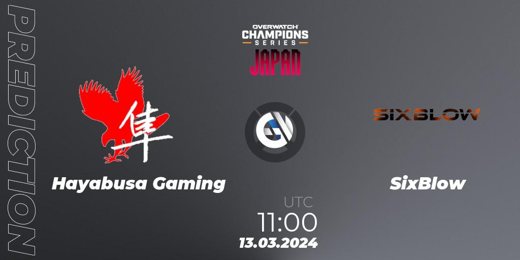 Pronóstico Hayabusa Gaming - SixBlow. 13.03.2024 at 12:00, Overwatch, Overwatch Champions Series 2024 - Stage 1 Japan