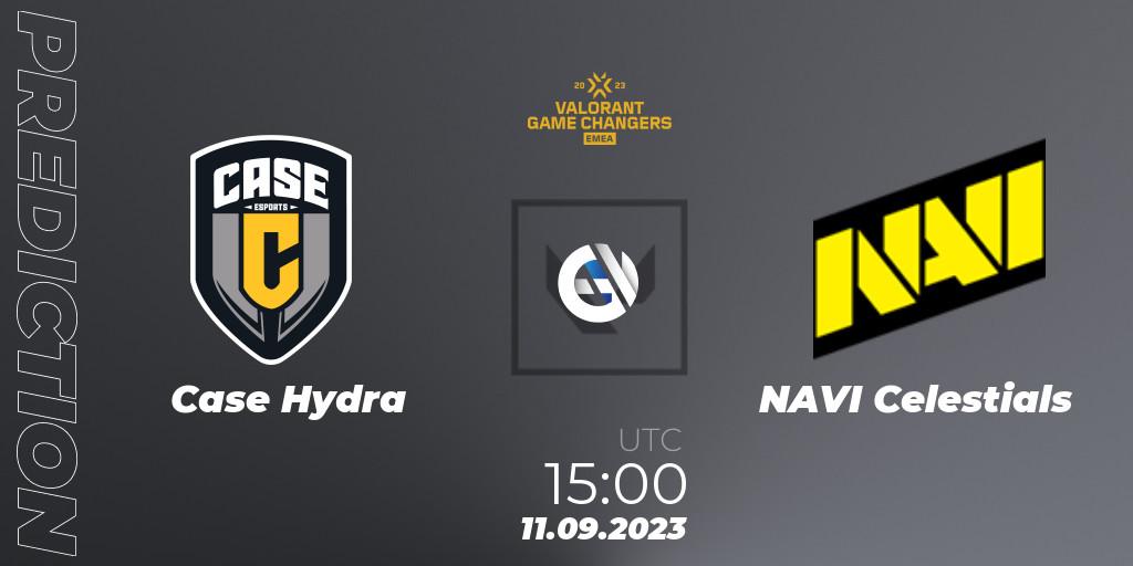 Pronóstico Case Hydra - NAVI Celestials. 11.09.2023 at 15:10, VALORANT, VCT 2023: Game Changers EMEA Stage 3 - Group Stage