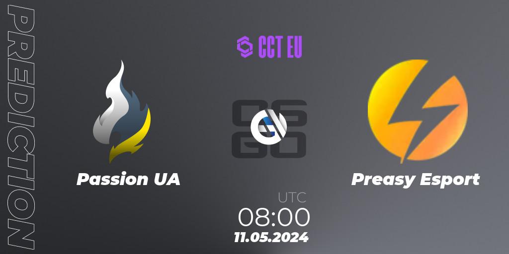 Pronóstico Passion UA - Preasy Esport. 11.05.2024 at 08:00, Counter-Strike (CS2), CCT Season 2 European Series #3 Play-In