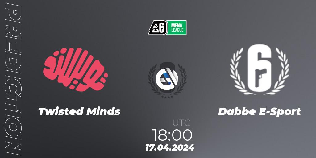 Pronóstico Twisted Minds - Dabbe E-Sport. 17.04.2024 at 18:00, Rainbow Six, MENA League 2024 - Stage 1