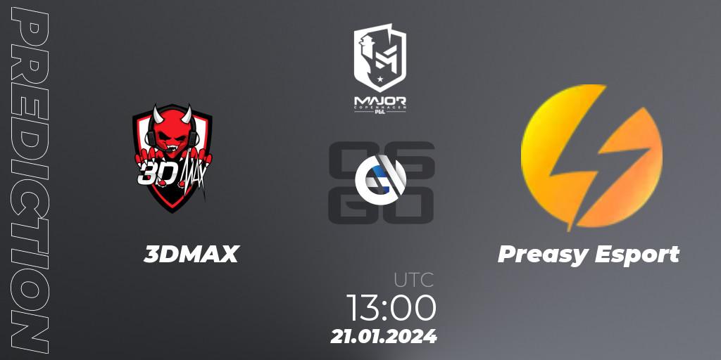 Pronóstico 3DMAX - Preasy Esport. 21.01.2024 at 13:00, Counter-Strike (CS2), PGL CS2 Major Copenhagen 2024 Europe RMR Decider Qualifier